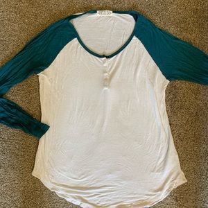 Blue & White baseball tee